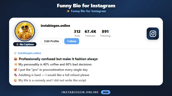 Funny Bio for Instagram